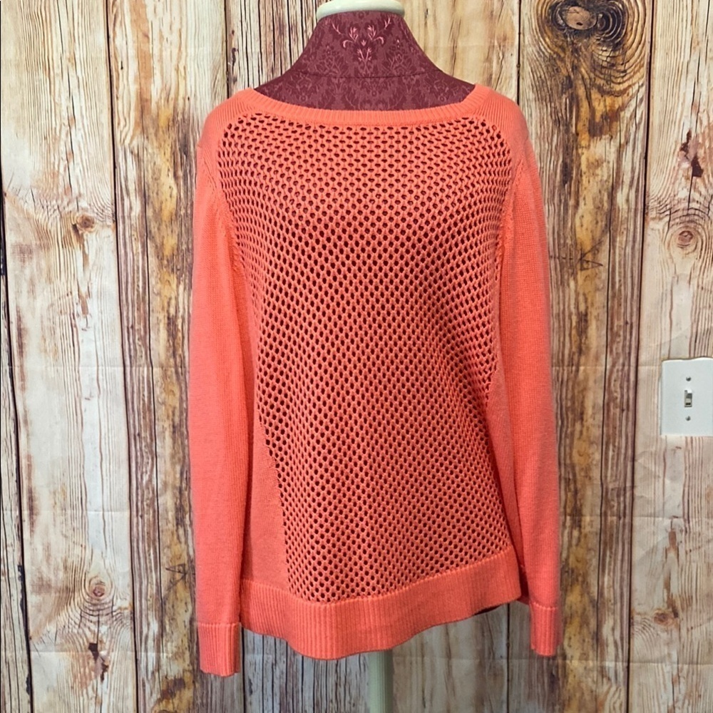 APT 9 Size Large Cozy Coral Crew Neck Sweater Beach, Travel, Cozy Sweater